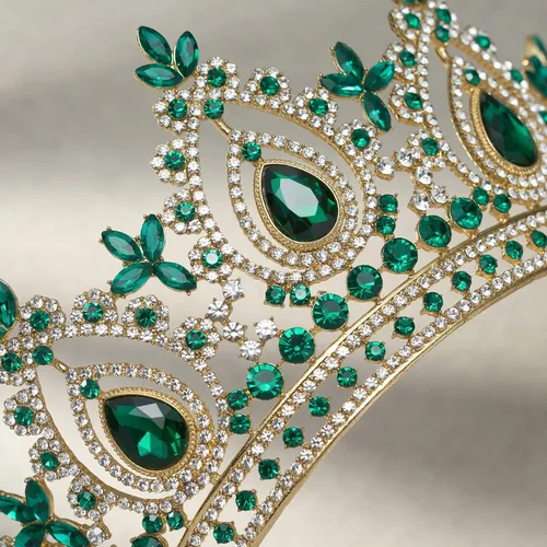 Vista 5 de SWEETV Queen Crowns for Women, Quinceanera Princess Crown Tiara Verde