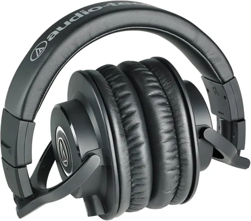Vista 4 de Audio-Technica ATH-M40x - Auriculares profesionales para monitor de estudio, color negro, con ingeniería de vanguardia, copas auriculares giratorias