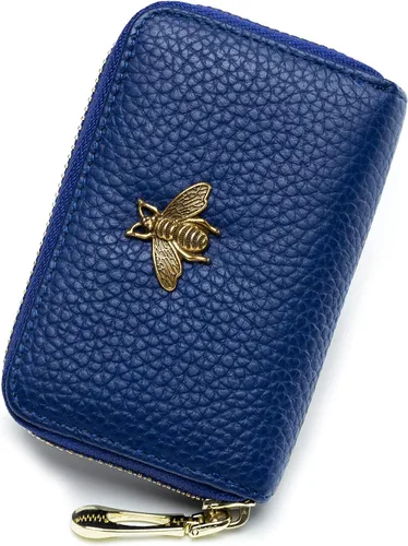 Vista 66 de imeetu Soporte para tarjetas de crédito RFID, cartera pequeña de cuero con cremallera para mujer