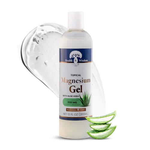 Vista 8 de Health and Wisdom Gel de magnesio puro con extracto de algas marinas, alivio tópico muscular y articular, hidratante natural y pura para la piel