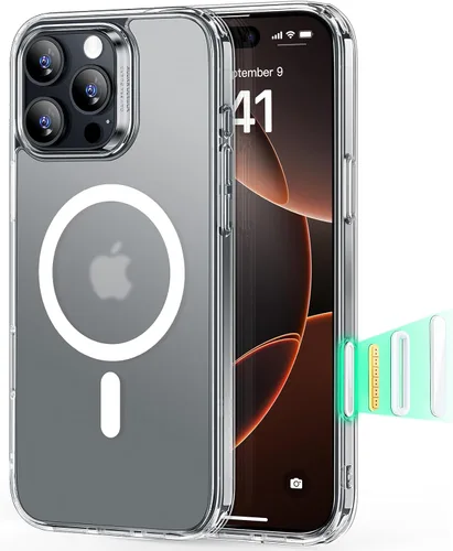 Vista 26 de ESR Classic Hybrid - Funda para iPhone 16 Pro, color negro transparente claro negro