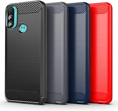 Vista 7 de Osophter Funda para Moto E20 con 2 unids Protector de pantalla de absorción de golpes Flexible TPU Caucho Protector de teléfono celular