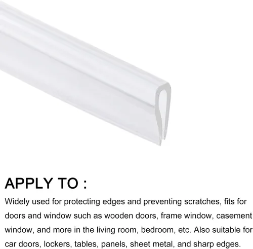 Vista 5 de METALLIXITY Moldes de borde (3.3 ft/3.28 pies), 1 unidad, sello en U de PVC para tira de sellado de borde de 0.020-0.079 in, para sellos de ventana