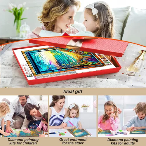Vista 4 de Acudotr Kits de pintura de diamantes para adultos, kits de arte de diamantes 5D para principiantes, kits de pintura de diamantes de taladro completo
