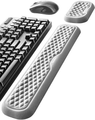Vista 13 de Vaydeer Reposamuñecas para teclado y mouse, juego de almohadillas ergonómicas de soporte de muñeca para computadora, cojín de brazo de espuma