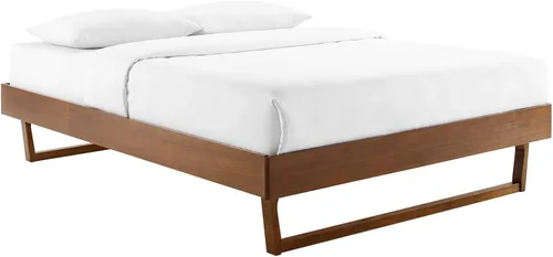 Vista 3 de Modway MOD-6212-WAL Billie - Marco de cama con plataforma de madera, tamaño individual, nogal