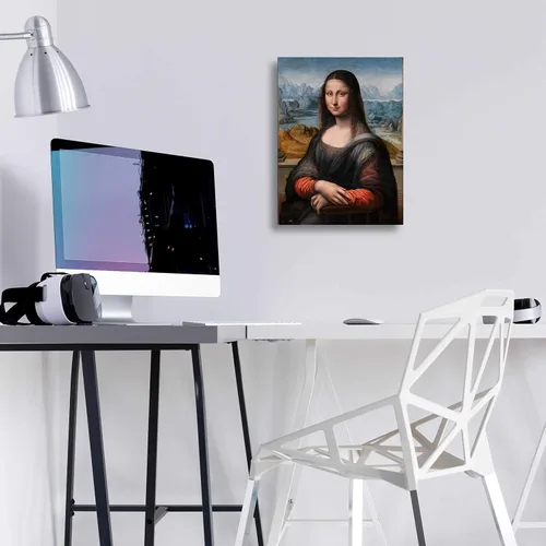 Vista 2 de Epic Art 'Mona Lisa Prado' de Leonardo Da Vinci, arte de pared de vidrio acrílico, 12"x16