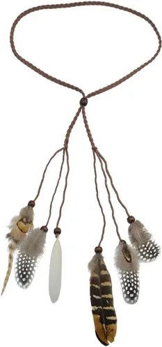 Vista 2 de Outyua Diadema de plumas bohemias, diadema de plumas Gpysy, festival, boda, feadther, accesorios de joyería para el cabello para mujeres y niñas