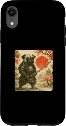 Vista 25 de Pug Samurai Japanese Warrior Costume Sumi-e Art Funny Case for iPhone 17