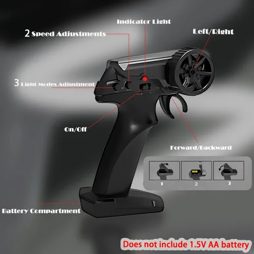 Vista 2 de HTURCCOP 1:24 RC Cybercar, 2.4GHz RC Drift Cars con luz LED, juguetes de carreras para niños y niñas de 8 a 12 años, velocidad ajustable 15.5 mi/H