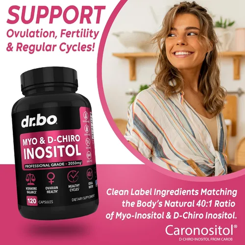 Vista 4 de Myo-inositol y D-Chiro Inositol Saw Palmetto - Relación 401 equilibrio hormonal para mujeres - Saw Palmetto para mujeres pérdida de cabello