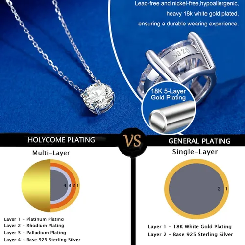 Vista 5 de Collar de diamantes para mujer, joyería con colgante de moissanita para regalos, collar de joyería de diamante de plata, regalos para el día de San