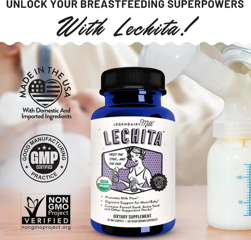 Vista 3 de Legendairy Milk Lechita, apoya el flujo de leche, suplemento orgánico de lactancia materna sin fenogreco, hinojo orgánico y anís, fabricado