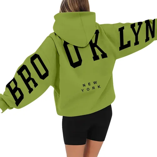 Vista 3 de Tintwwg Sudadera con capucha unisex estampada para mujer, de manga larga, para otoño e invierno, casual, holgada, con bolsillo