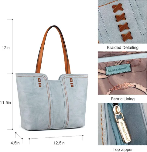Vista 3 de Montana West Bolso Tote para Mujeres con Asa Superior Bolso de Mano Satchel