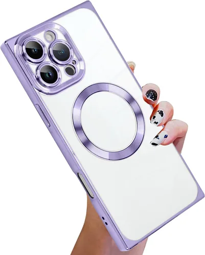 Vista 77 de KANGHAR Funda diseñada para iPhone 12 Pro Magnética Transparente con Protector de Lente de Cámara [Compatible con MagSafe] Diseño de Placado