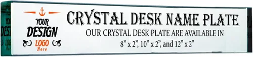 Vista 10 de PlaqueMaker Placa de identificación para escritorios, placa de identificación de vidrio grabada a medida, decoración de oficina (jade) 8 x 2