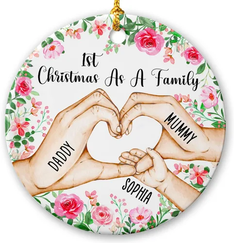 Vista 11 de Adorno de Navidad como abuelo de Navidad 2025, adorno personalizado de nuestra primera Navidad como abuelo para nuevo abuelo, adorno de cerámica