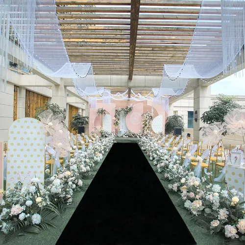 Vista 20 de FUHSY Camino de pasillo negro de 15 x 2 pies para boda, para exteriores, interiores, iglesia, pasillo, alfombra para fiesta, corredores negros