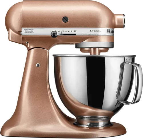 Vista 20 de KitchenAid Artisan Series Batidora de Pie con Cabezal Inclinable de 5 Cuartos con Escudo Vertedor KSM150PS, Crema de Almendra