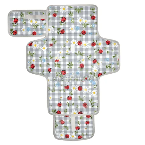 Vista 31 de Cambiador de pañales portátil con estampado de vaca beige y negro, impermeable, plegable, tapete cambiador de pañales de viaje para bebés, regalos