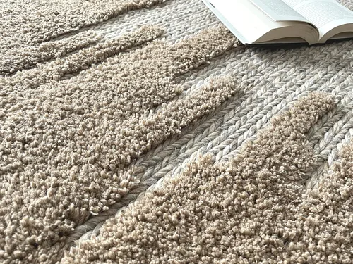 Vista 8 de Alfombra hecha a mano de lana dorada, fibra natural viscosa de fácil mantenimiento, alfombra para sala de estar, cama, habitación familiar, pisos