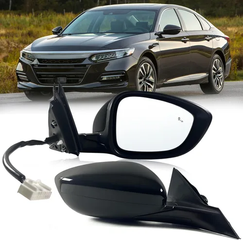 Vista 9 de Espejo de puerta lateral izquierdo para Honda Accord LX, Sport 2018-2022 丨 Eléctrico 丨 Sin calefacción, sin señal de giro, compatible con pintura