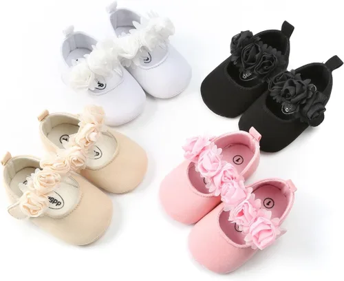 Vista 6 de LAFEGEN Zapatos planos Mary Jane para bebé, suela suave, antideslizante, con lazo, para boda, escuela, zapatos de vestir para niñas pequeñas