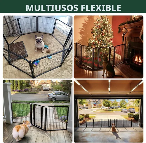 Vista 4 de FXW - Puerta para perro, extra ancha ajustable para aberturas de hasta 46 pulgadas, 24 pulgadas de alto Negro
