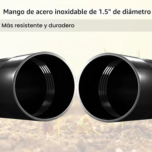 Vista 6 de DonSail Herramientas de jardinería, azada de estribo, azada de acero resistente, azadas de jardín ajustables para deshierbar mango largo de 30 a 40