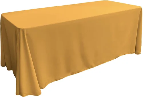 Vista 190 de LA Linen Mantel rectangular lavable de popelín de poliéster, resistente a las manchas y a las arrugas, cubierta de mesa 60x84, mantel de tela