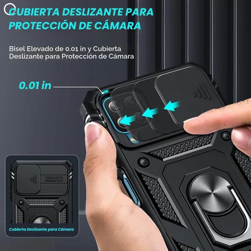 Vista 2 de LeYi Funda compatible con Samsung Galaxy A12: 2 protectores de pantalla para Galaxy A12 con cubierta de cámara deslizante, cubierta de grado militar