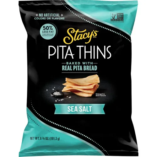 Vista 8 de Stacy's Pita Thins, cinco quesos, sin colores ni sabores artificiales, bolsa de 6.75 onzas