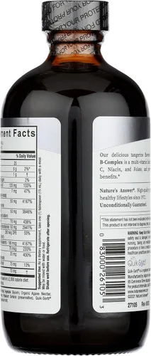 Vista 2 de Nature's Answer El complejo líquido de vitamina B apoya niveles de energía saludables Promueve la función nerviosa saludable Sabor a mandarina