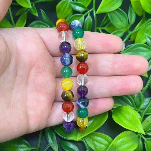 Vista 307 de Gem Avenue Handmade Round Bead Stretch Bracelet Unisex Natural Stone Beaded Jewelry for Men & Women, Elastic Wristband for Daily Wear