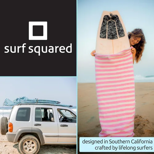 Vista 8 de Funda de calcetín para tabla de surf y funda para tabla de paddleboard Surf Squared - Bolsa protectora elástica ligera para tabla de surf