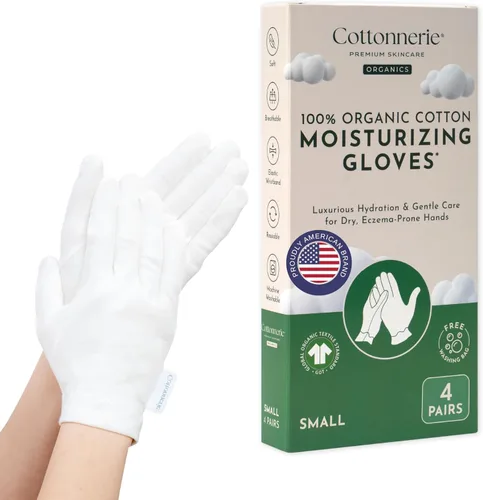 Vista 20 de 4 Pairs Cottonnerie Original Cotton Gloves for Dry Hands Sleeping, Moisturizing Gloves Overnight, Hand Moisturizer Gloves, Moisture Gloves for Dry