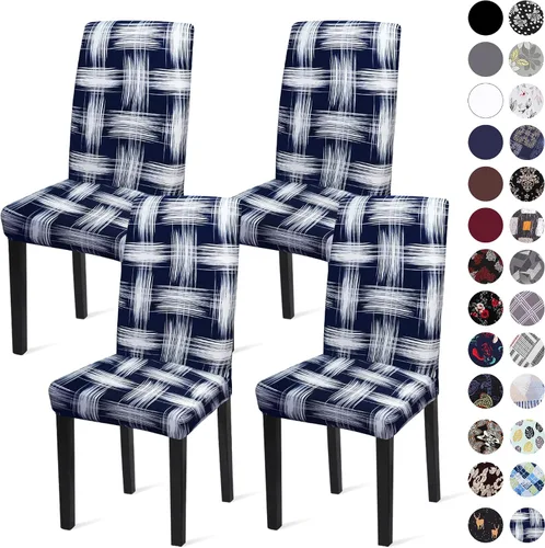 Vista 33 de Sufdari Juego de 2 fundas para sillas de comedor, fundas para sillas de cocina, fundas para sillas Parsons, protectores de sillas de elastano