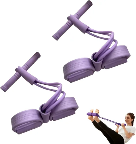 Vista 7 de Banda de resistencia de pedal con mango, bandas de resistencia con asas, cuerda de tensión multifunción, extractor de pedal de yoga elástico de 6