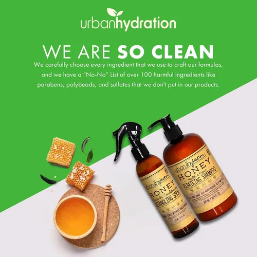 Vista 7 de Urban Hydration Honey Health and Repair Champú y desenredante Duo Pack Sin sulfatos, parabenos ni tintes, limpia, desenreda, hidrata, doma
