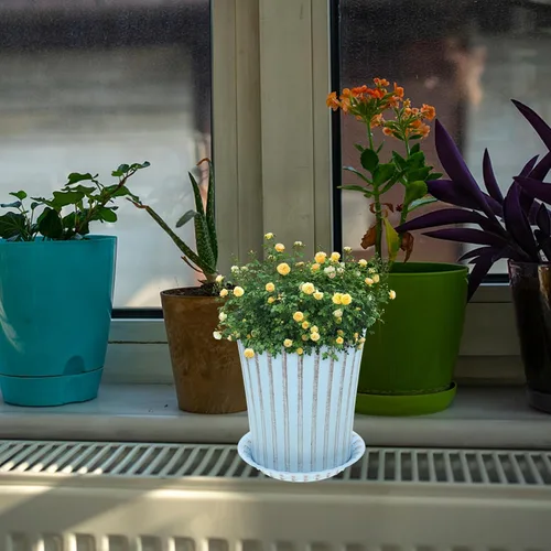 Vista 7 de Happyyami 2 juegos de macetas de orquídeas macetas decorativas para bonsái, maceta de interior con macetas de drenaje para plantas, macetas