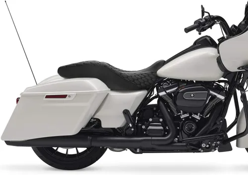 Vista 5 de Asiento de conductor, pasajero y piloto - SLMOTO Asiento de motocicleta de una pieza para 2 personas, compatible con Harley Touring Road King CVO