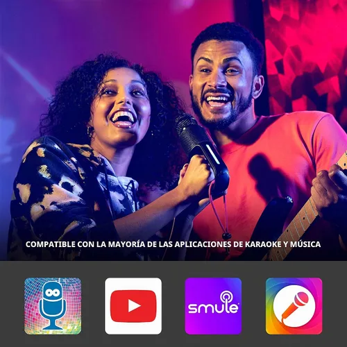 Vista 6 de Micrófono portátil Move de Singing Machine – Micrófono y altavoz Bluetooth para karaoke con luces LED, 22 efectos de voz y batería recargable