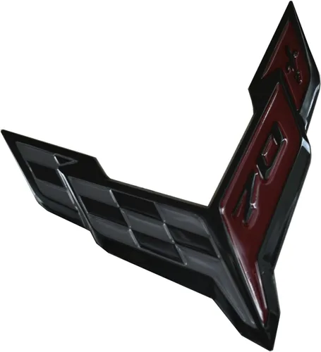 Vista 3 de 1 pieza C8 Stingray Banderas de Capó Emblema de Aniversario 70 para Reemplazo de Capó Corvette 2020+ (Negro Rojo)