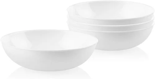 Vista 5 de Corelle Vitrelle - Juego de vajilla de 18 piezas para 6, triple capa de vidrio y resistente a astillas, 4 piezas, servicio para 4 personas, cuencos