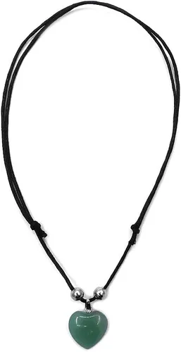 Vista 2 de Collar ajustable con dije de cristal curativo en forma de corazón, joyería de chakras hecha a mano para mujer, accesorios bohemios