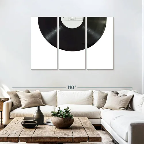 Vista 144 de Elephant Stock BW - Reproductor de discos de vinilo para pared, lienzo horizontal, decoración de pared de sala de estar de 3 piezas, impresión