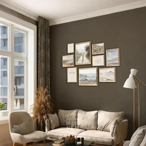 Vista 4 de TWNSLLA Juego de Arte de Pared Cristiano de 9 Piezas, Decoración de Pared con Versículos Clásicos de la Biblia, Cuadros Rústicos de Paisajes