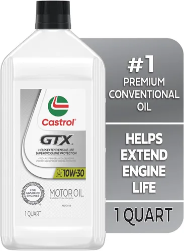 Vista 3 de Castrol Aceite de motor convencional GTX 10W-30, 1 cuarto de galón, paquete de 6