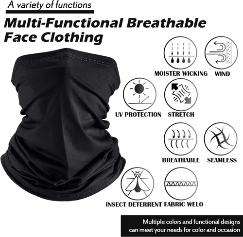 Vista 3 de Geyoga Máscara facial de invierno para hombres, máscara de protección UV, protector solar, transpirable, resistente al viento, polainas